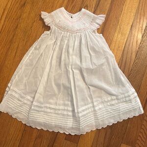 Will’Beth smocked white dress - size 12 months